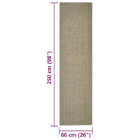 Thumbnail for Teppich Natur Sisal 66x250 cm Taupe