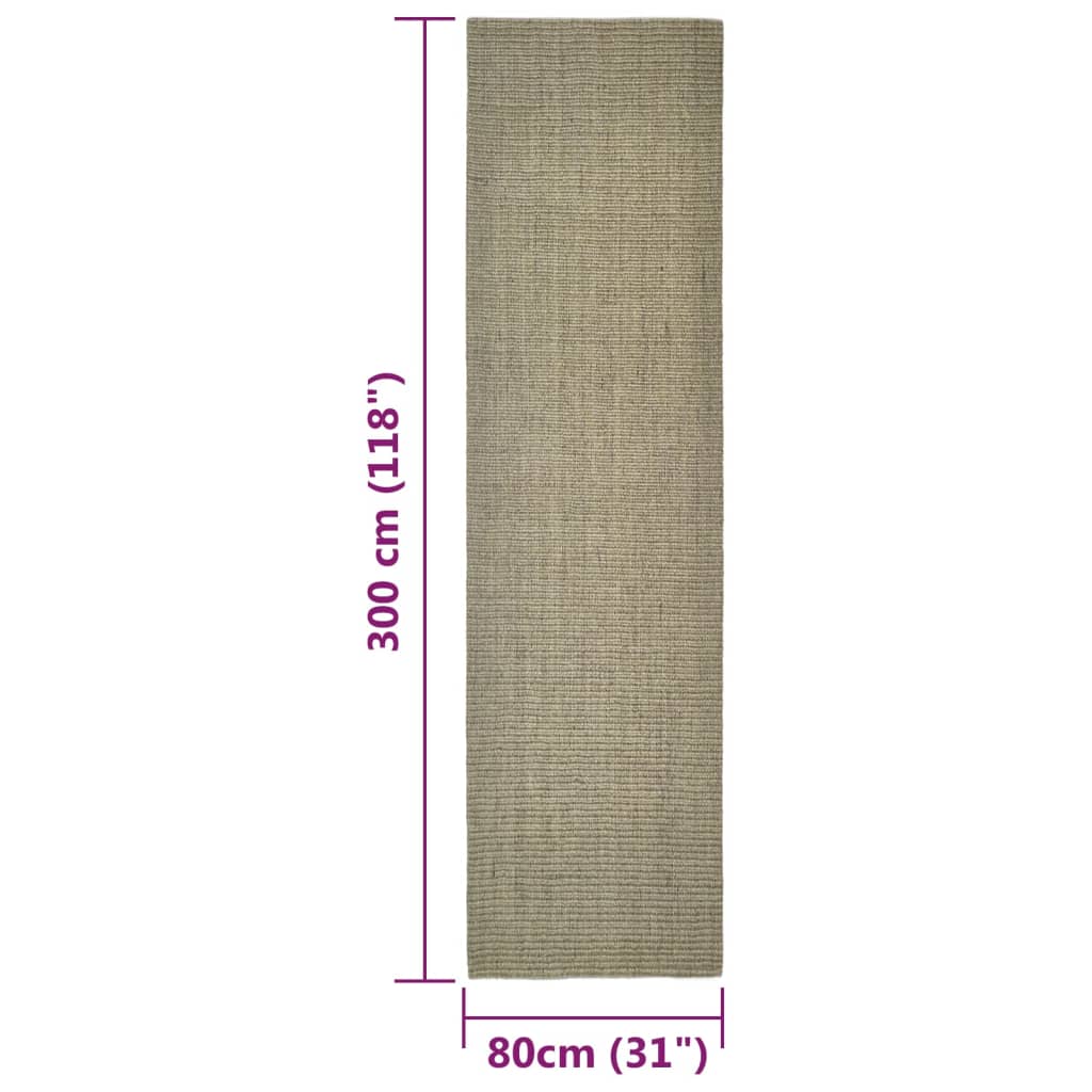 Teppich Natur Sisal 80x300 cm Taupe