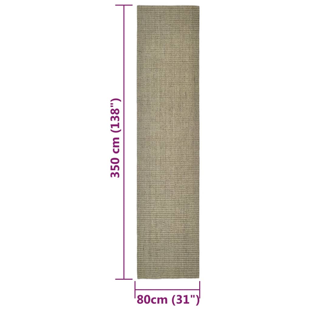Teppich Natur Sisal 80x350 cm Taupe