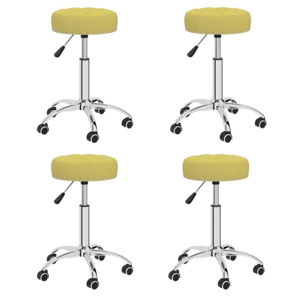 Esszimmerstühle 4 Stk. Drehbar Grün Stoff