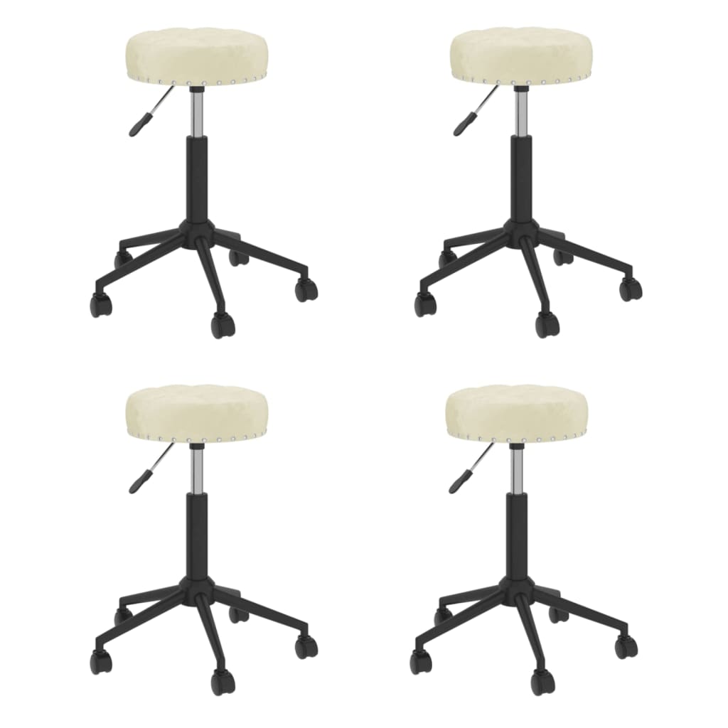 Esszimmerstühle 4 Stk. Drehbar Creme Samt