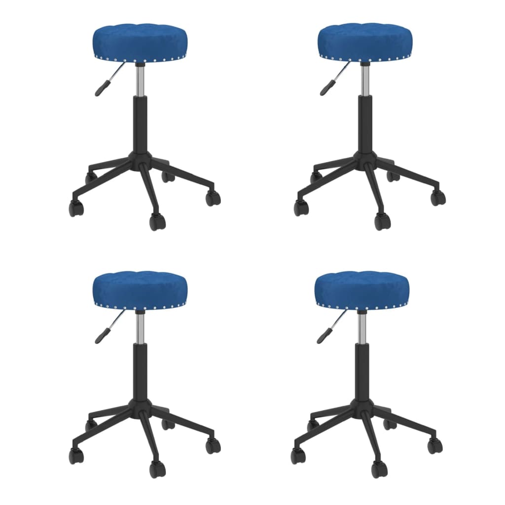 Esszimmerstühle 4 Stk. Drehbar Blau Samt