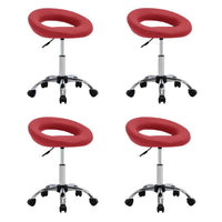 Thumbnail for Esszimmerstühle 4 Stk. Drehbar Weinrot Kunstleder