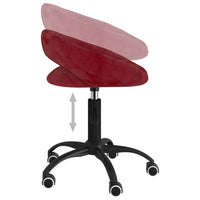 Thumbnail for Esszimmerstühle 4 Stk. Drehbar Weinrot Samt