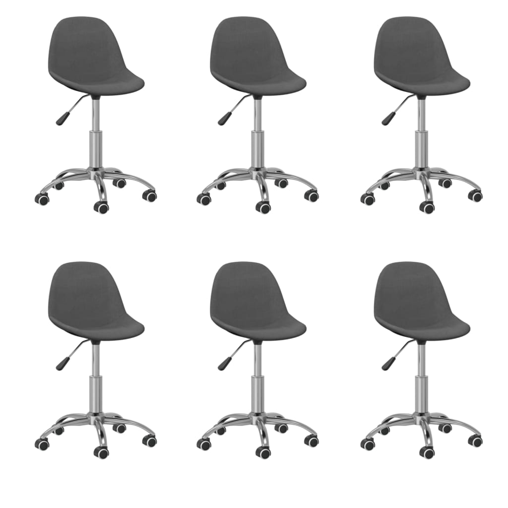 Esszimmerstühle 6 Stk. Drehbar Dunkelgrau Stoff