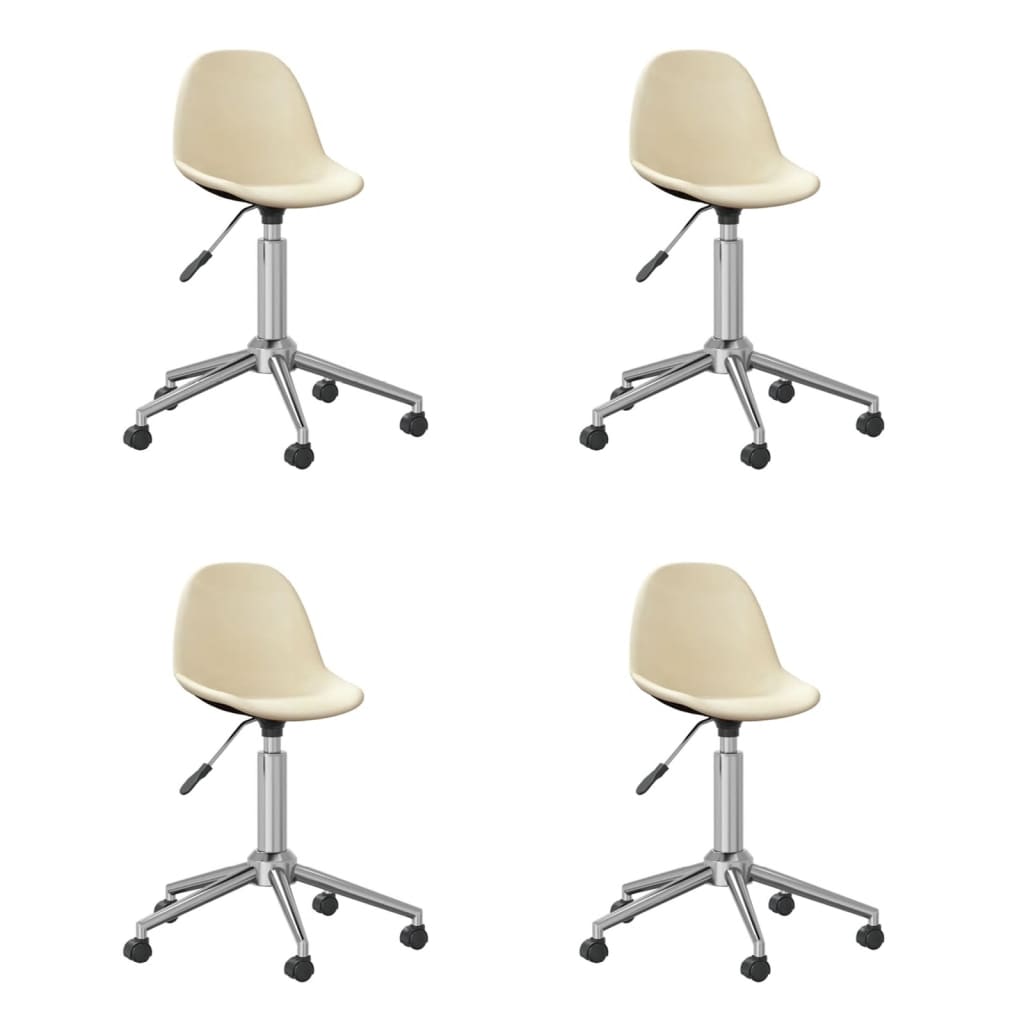 3086054 vidaXL Swivel Dining Chairs 4 pcs Cream Fabric (2x333467)
