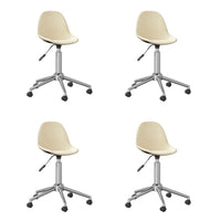 Thumbnail for 3086054 vidaXL Swivel Dining Chairs 4 pcs Cream Fabric (2x333467)