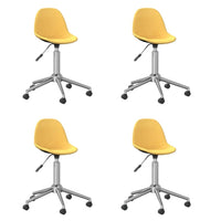 Thumbnail for 3086059 vidaXL Swivel Dining Chairs 4 pcs Yellow Fabric (2x333472)