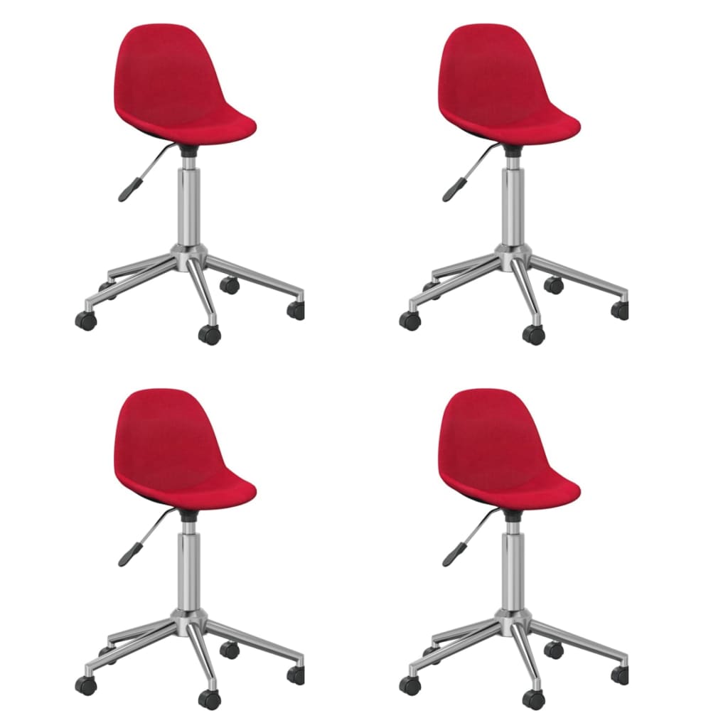 3086060 vidaXL Swivel Dining Chairs 4 pcs Wine Red Fabric (2x333473)