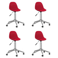 Thumbnail for 3086060 vidaXL Swivel Dining Chairs 4 pcs Wine Red Fabric (2x333473)