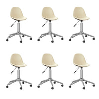 Thumbnail for Esszimmerstühle 6 Stk. Drehbar Creme Stoff