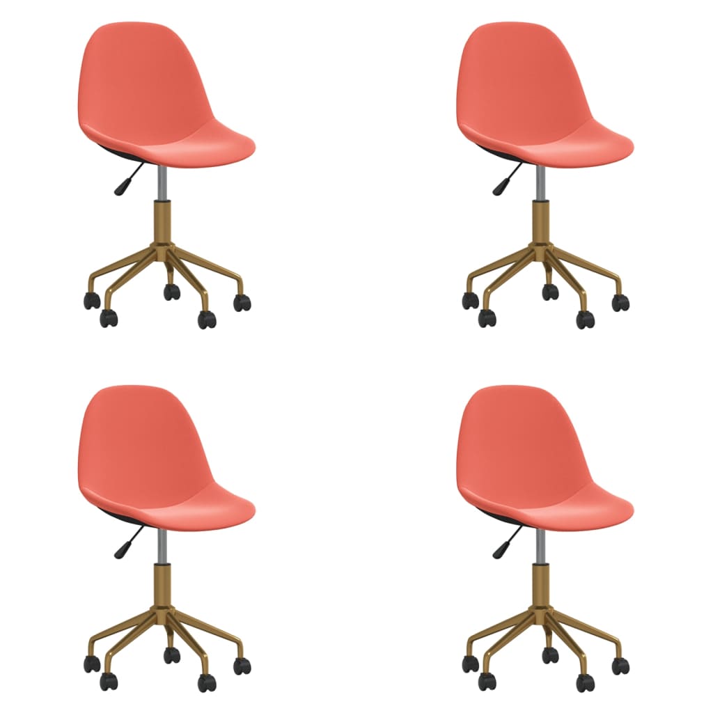 3086099 vidaXL Swivel Dining Chairs 4 pcs Pink Velvet(2x333500)