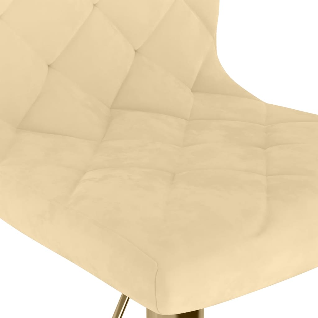 Esszimmerstühle 4 Stk. Drehbar Creme Samt