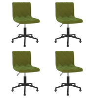 Thumbnail for Esszimmerstühle 4 Stk. Drehbar Hellgrün Samt