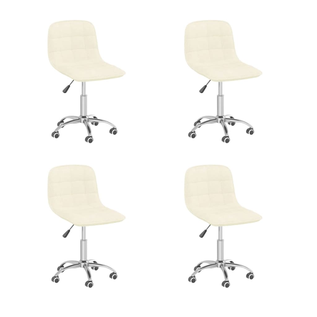 Esszimmerstühle 4 Stk. Drehbar Creme Stoff