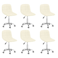 Thumbnail for Esszimmerstühle 6 Stk. Drehbar Creme Stoff