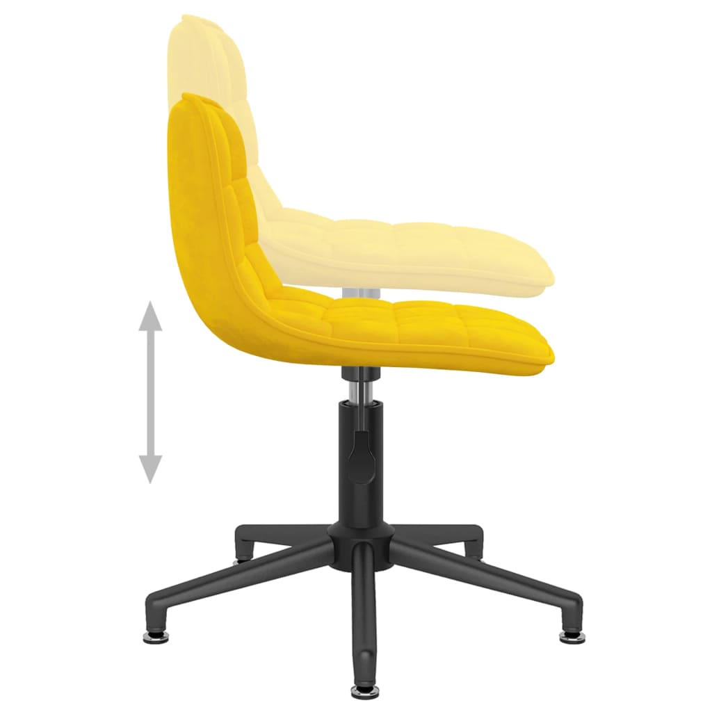 Esszimmerstühle 4 Stk. Drehbar Gelb Samt