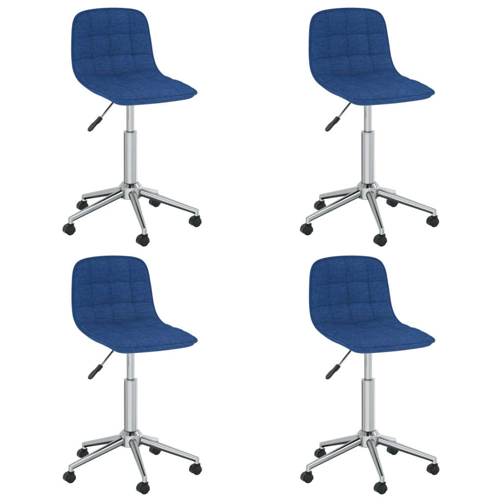 Esszimmerstühle 4 Stk. Drehbar Blau Stoff