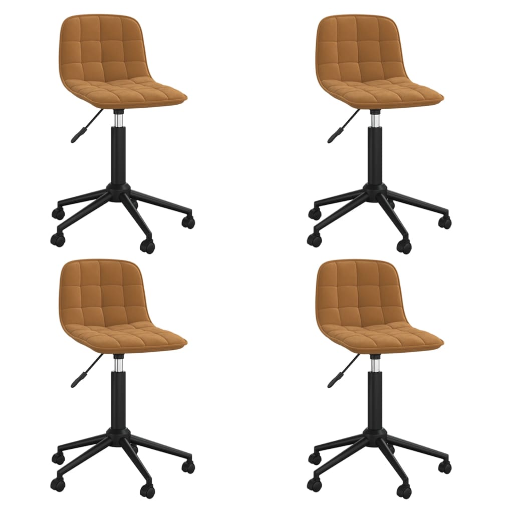 Esszimmerstühle 4 Stk. Drehbar Braun Samt