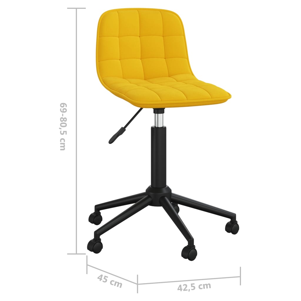 Esszimmerstühle 4 Stk. Drehbar Gelb Samt