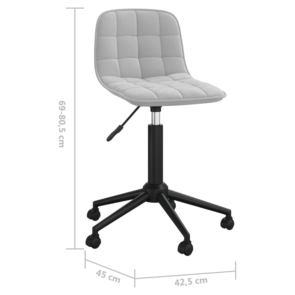 Esszimmerstühle 6 Stk. Drehbar Hellgrau Samt