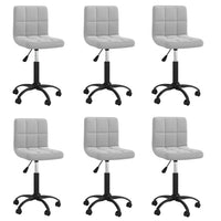 Thumbnail for Esszimmerstühle 6 Stk. Drehbar Hellgrau Samt