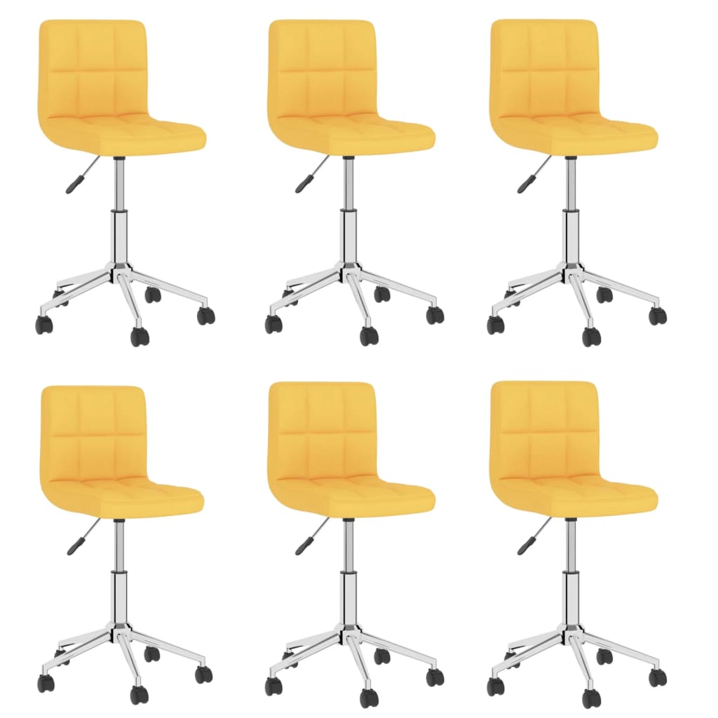 Esszimmerstühle 6 Stk. Drehbar Senfgelb Stoff