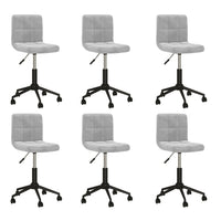 Thumbnail for Esszimmerstühle 6 Stk. Drehbar Hellgrau Samt