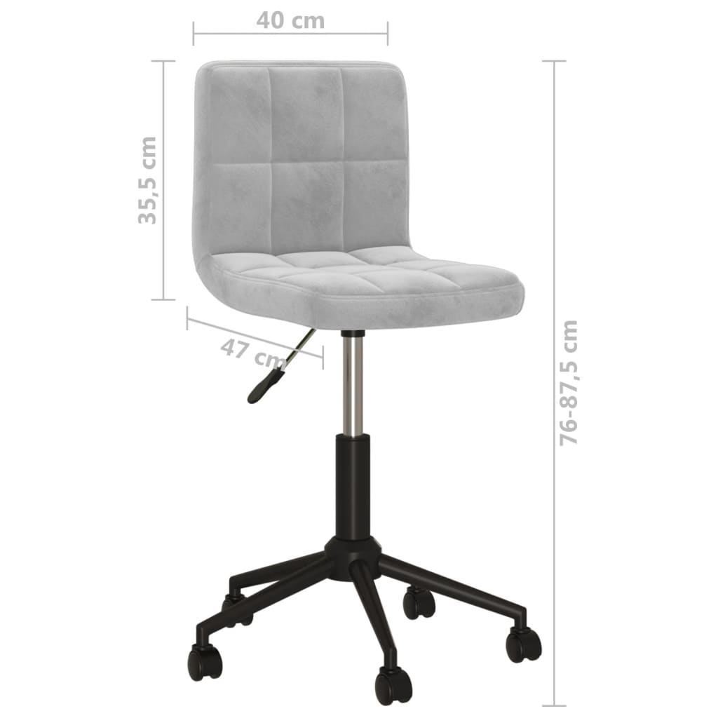 Esszimmerstühle 6 Stk. Drehbar Hellgrau Samt