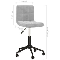 Thumbnail for Esszimmerstühle 6 Stk. Drehbar Hellgrau Samt