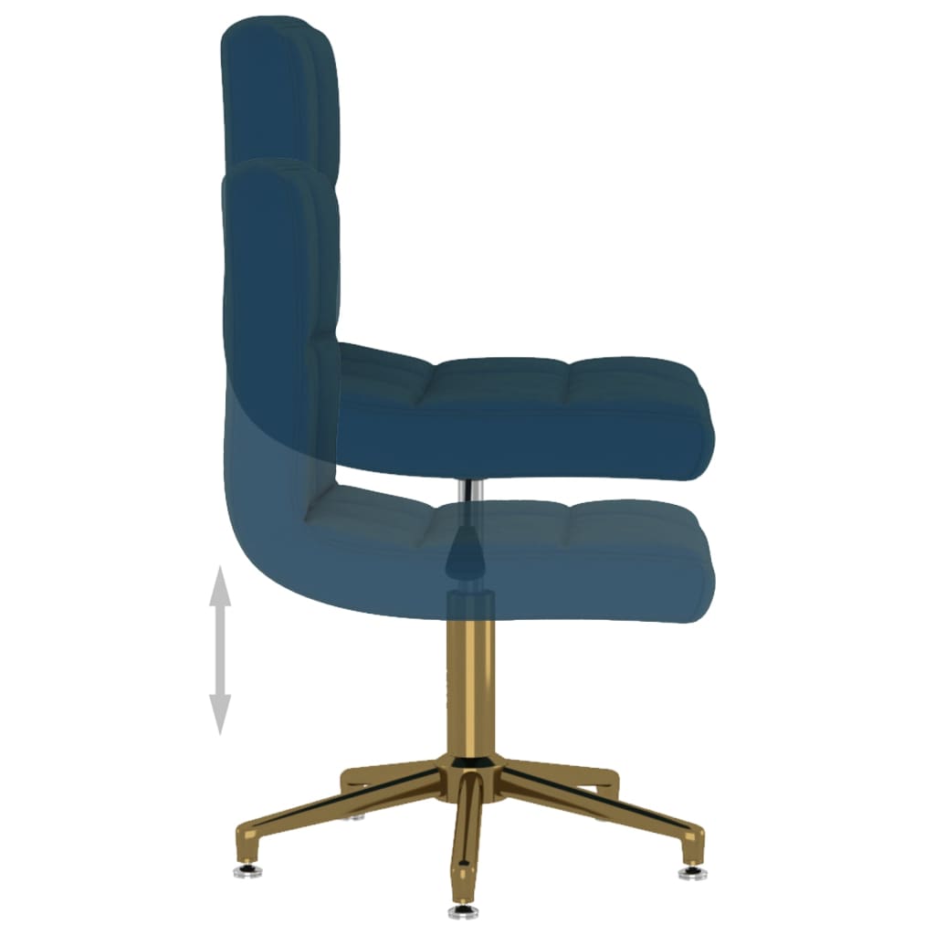 Esszimmerstühle 4 Stk. Drehbar Blau Samt