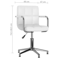 Thumbnail for Esszimmerstühle 6 Stk. Drehbar Weiß Kunstleder