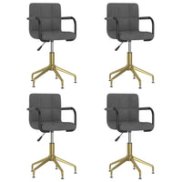 Thumbnail for Esszimmerstühle 4 Stk. Drehbar Dunkelgrau Samt