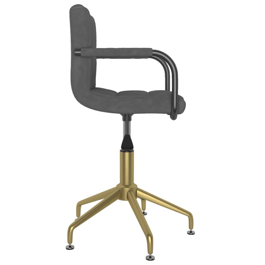 Esszimmerstühle 4 Stk. Drehbar Dunkelgrau Samt