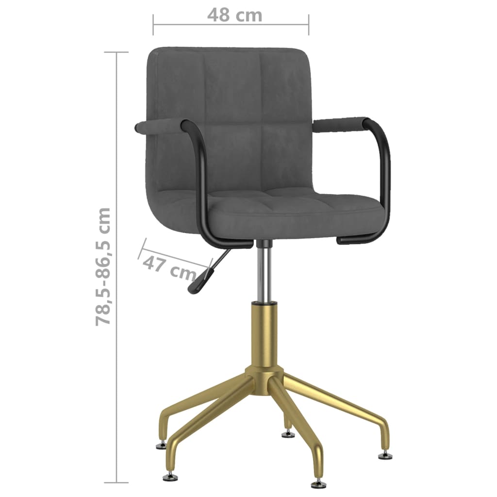 Esszimmerstühle 4 Stk. Drehbar Dunkelgrau Samt