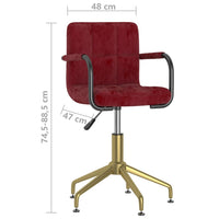 Thumbnail for Esszimmerstühle 4 Stk. Drehbar Weinrot Samt