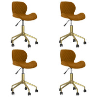 Thumbnail for Esszimmerstühle 4 Stk. Drehbar Braun Samt