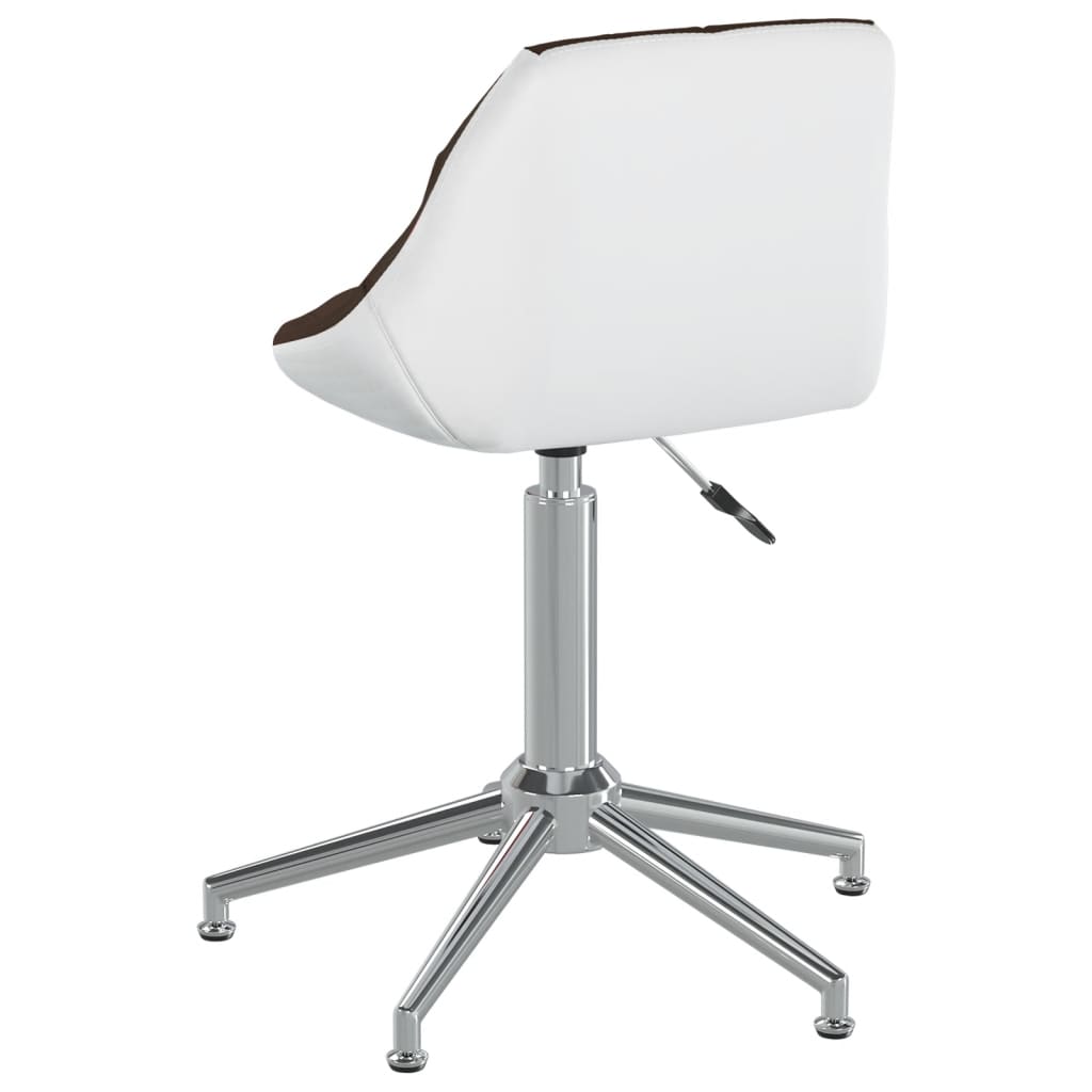 Esszimmerstühle 4 Stk. Drehbar Braun und Weiß Kunstleder