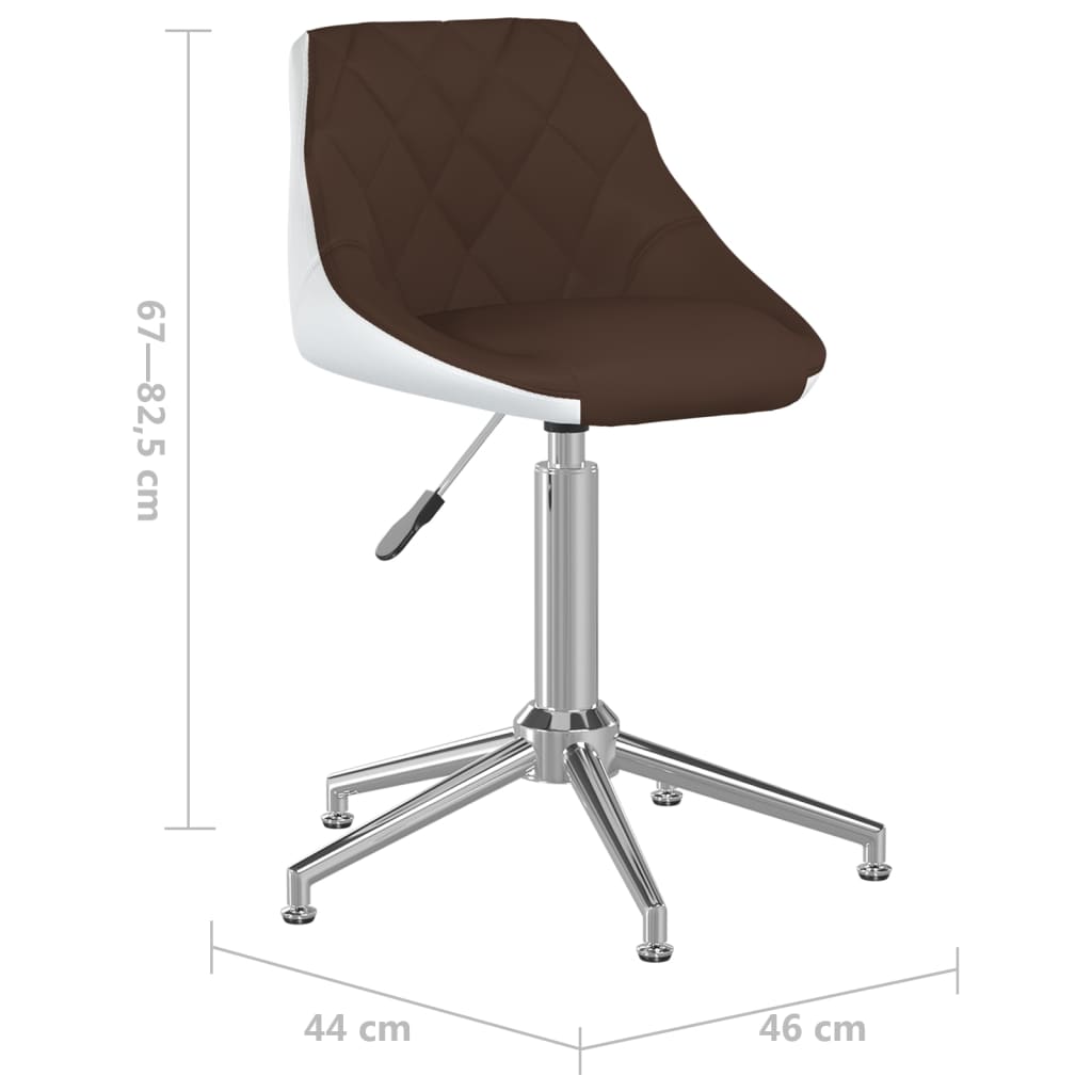 Esszimmerstühle 4 Stk. Drehbar Braun und Weiß Kunstleder