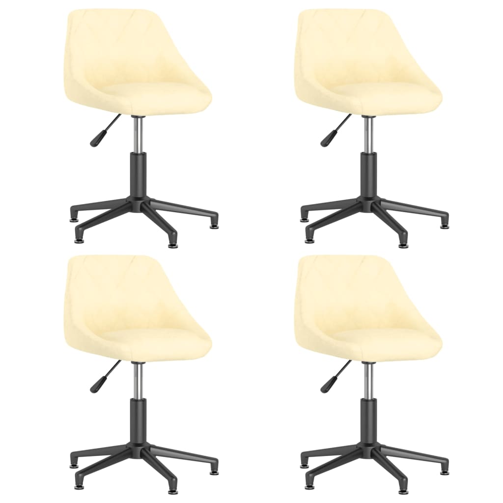 Esszimmerstühle 4 Stk. Drehbar Creme Samt