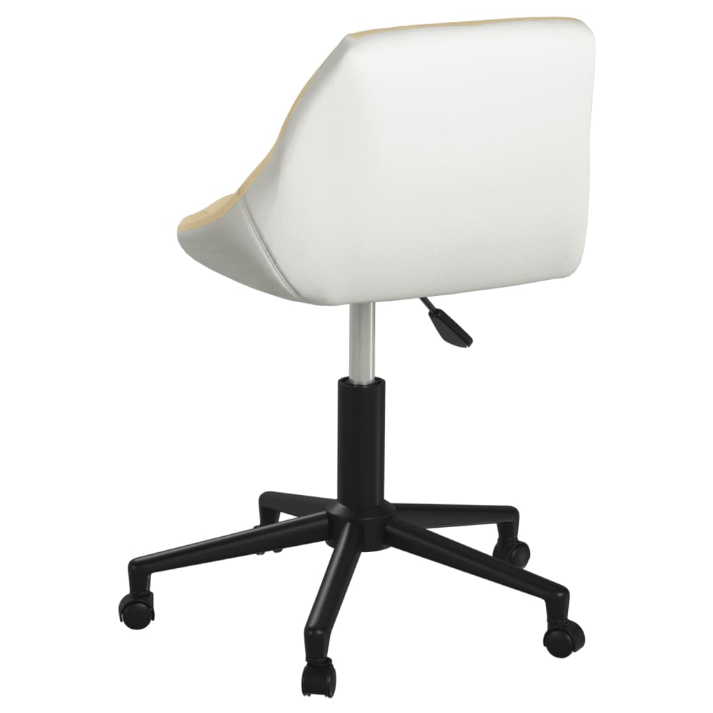 Esszimmerstühle 4 Stk. Drehbar Creme und Weiß Kunstleder