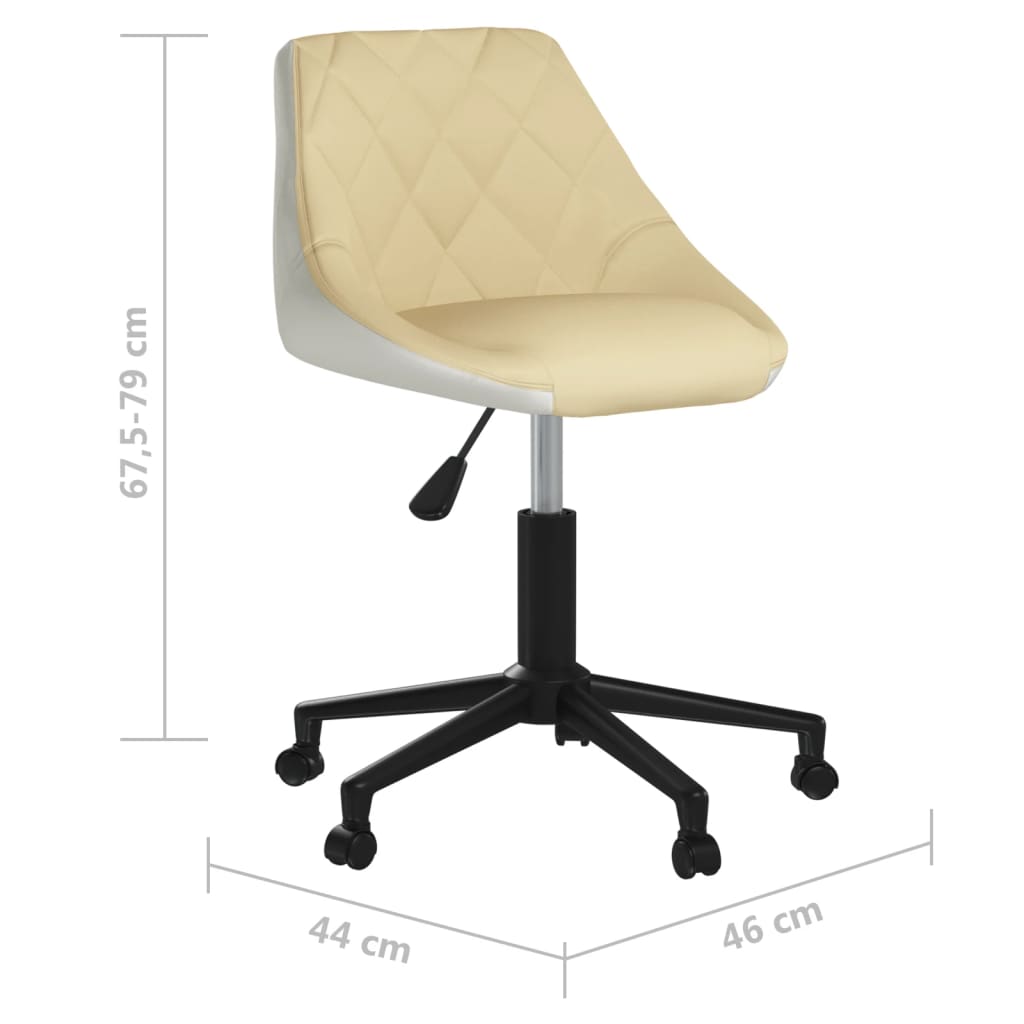 Esszimmerstühle 4 Stk. Drehbar Creme und Weiß Kunstleder