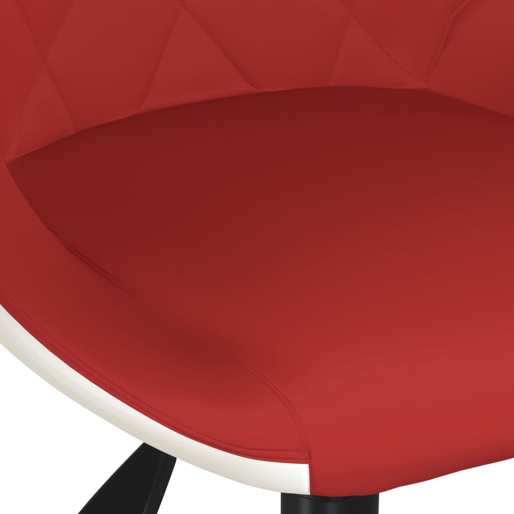 Esszimmerstühle 4 Stk. Drehbar Weinrot und Weiß Kunstleder