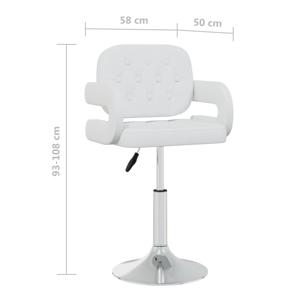 Esszimmerstühle 6 Stk. Drehbar Weiß Kunstleder