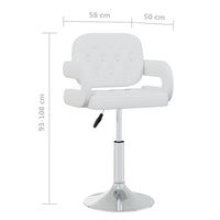 Thumbnail for Esszimmerstühle 6 Stk. Drehbar Weiß Kunstleder