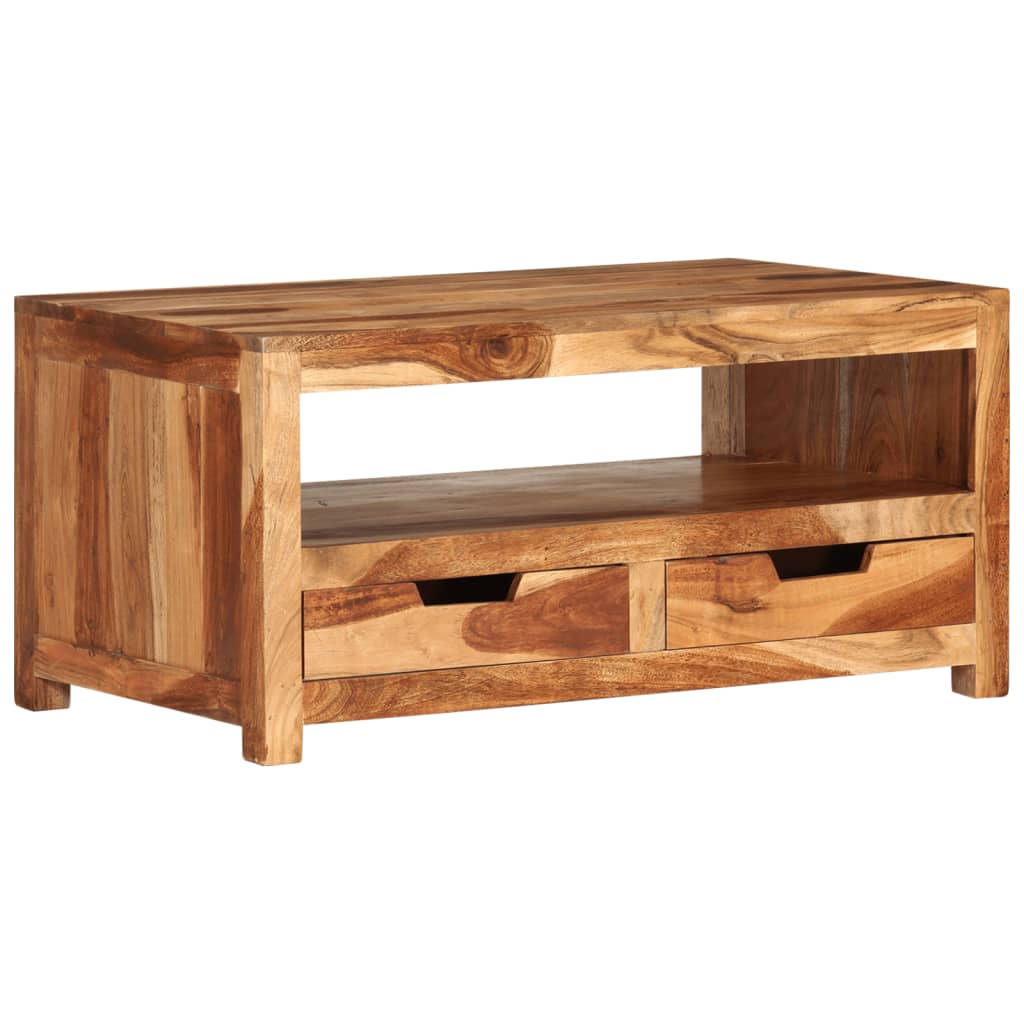 Couchtisch 84x49x40 cm Massivholz Akazie