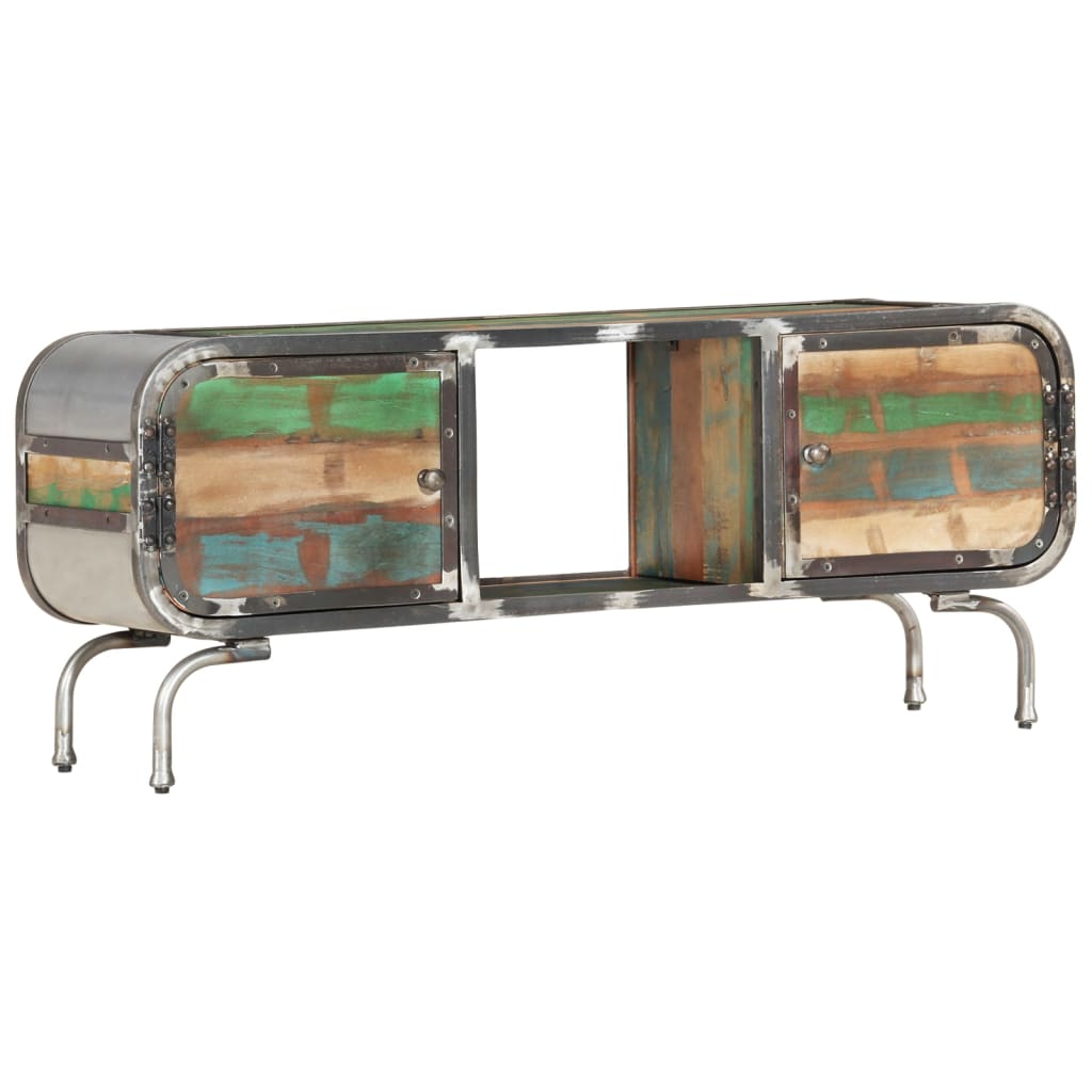 TV-Schrank Mehrfarbig 110x30x42 cm Altholz Massiv