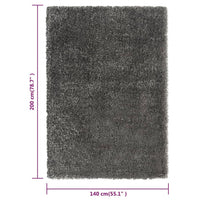 Thumbnail for Shaggy Teppich Hochflor Anthrazit 140x200 cm 50 mm