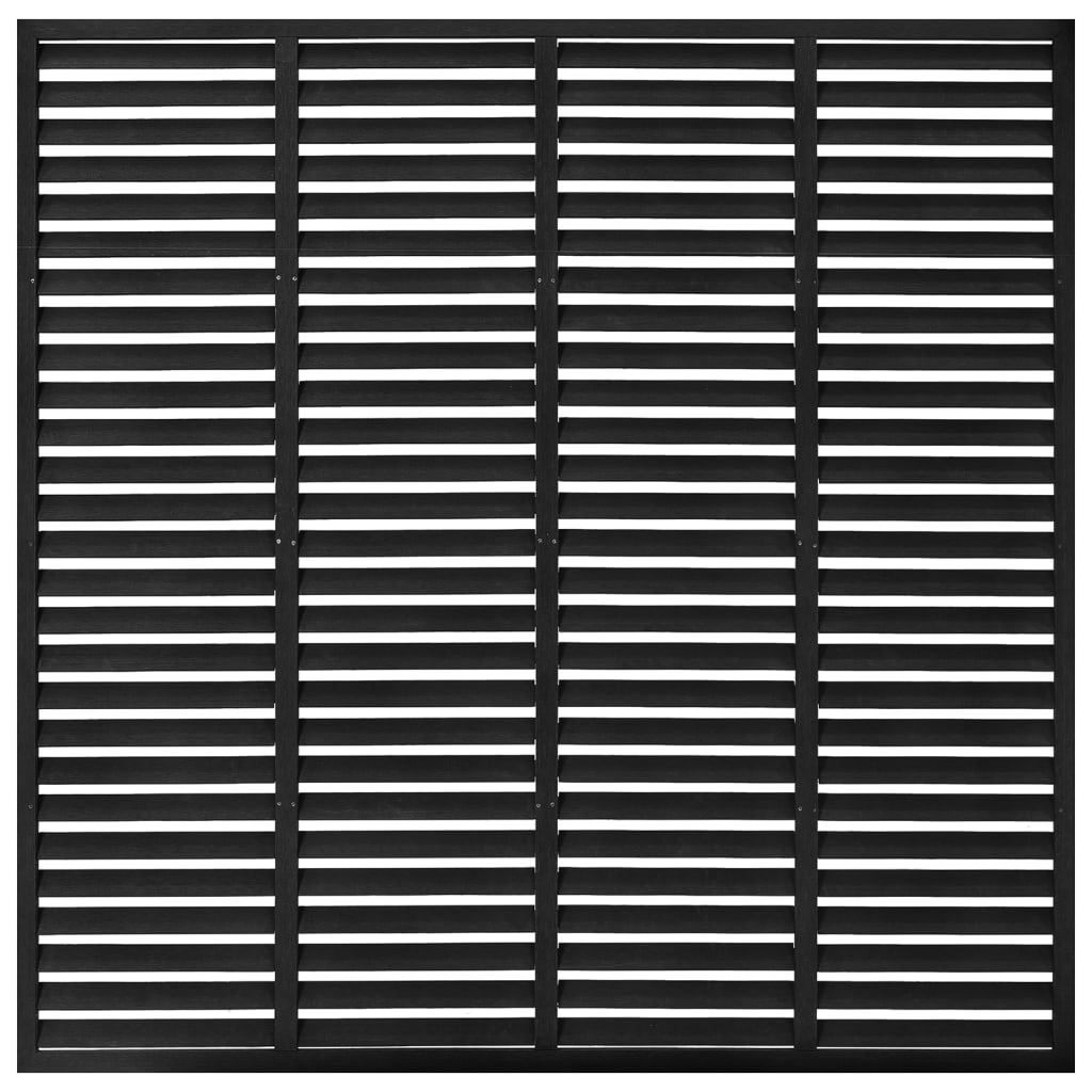 Lamellenzaun WPC 180x180 cm Schwarz