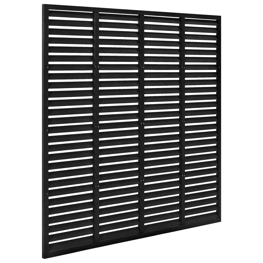 Lamellenzaun WPC 180x180 cm Schwarz